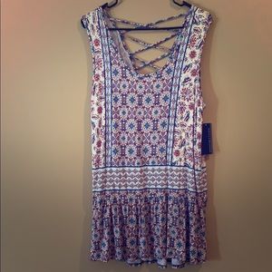 Red, white, + Blue Long shirt/ mini dress